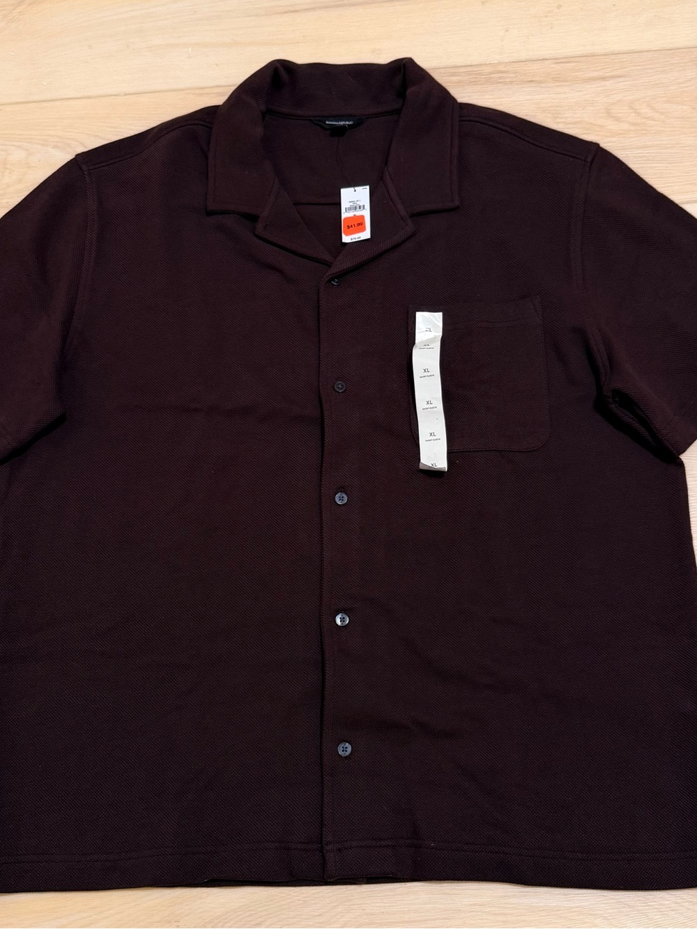 Banana Republic’s Dark BrownTextured Polo, Men’s XL